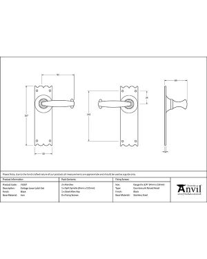 Black Cottage Lever Latch Set