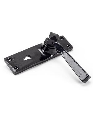 Black Straight Lever Lock Set