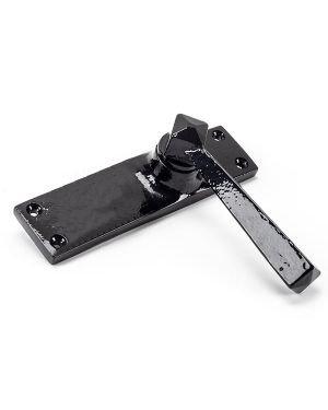 Black Straight Lever Latch Set
