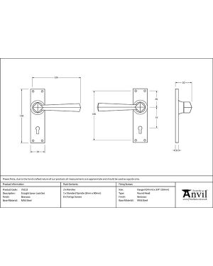 Beeswax Straight Lever Lock Set