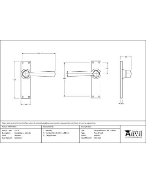 Beeswax Straight Lever Latch Set