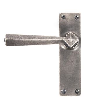 Antique Pewter Straight Lever Latch Set