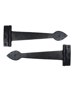 Black Smooth 12" Cast T Hinge (pair)