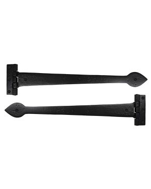 Black Smooth 18" Cast T Hinge (pair)