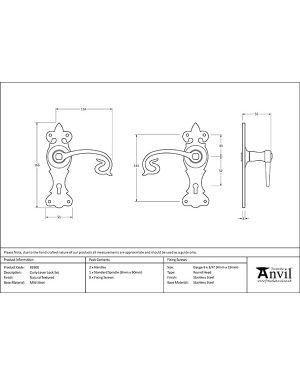 Natural Textured Curly Lever Lock Set