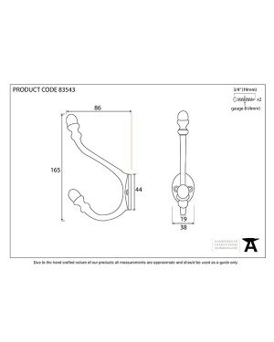Natural Smooth 6 1/2" Hat & Coat Hook