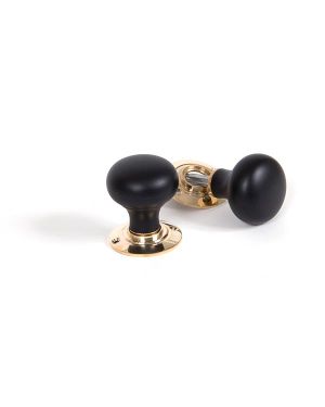 Ebony and PB Bun Mortice/Rim Knob Set