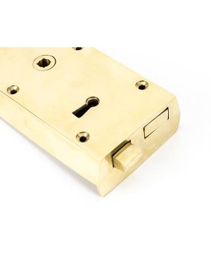 Polished Brass Left Hand Rim Lock - Small