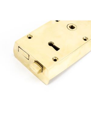 Polished Brass Right Hand Rim Lock - Small
