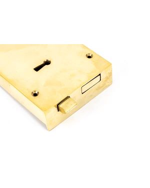 Polished Brass Left Hand Rim Lock - Large