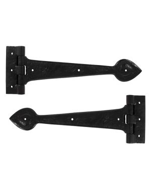 Black Textured 12" Cast T Hinge (pair)
