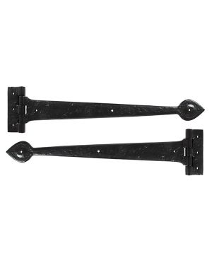 Black Textured 18" Cast T Hinge (pair)