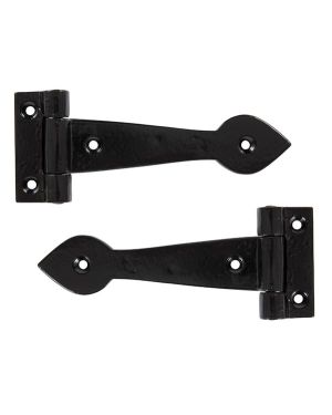 Black Smooth 6" Cast T Hinge (pair)