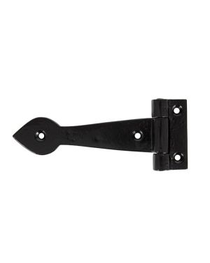 Black Smooth 6" Cast T Hinge (pair)