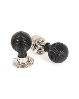 Ebony and PN Beehive Mortice/Rim Knob Set
