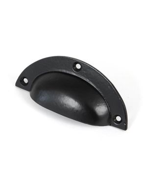 Black 4" Plain Drawer Pull