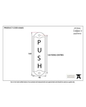 Antique Pewter Push Sign