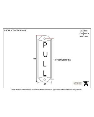 Antique Pewter Pull Sign