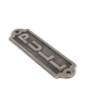 Antique Pewter Pull Sign