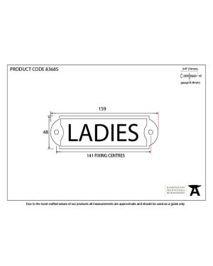 Antique Pewter Ladies Sign