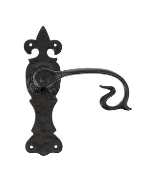 Black Curly Lever Latch Set