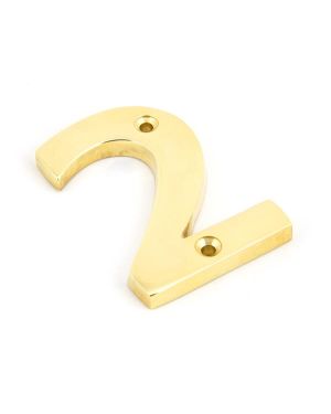 Polished Brass Numeral 2