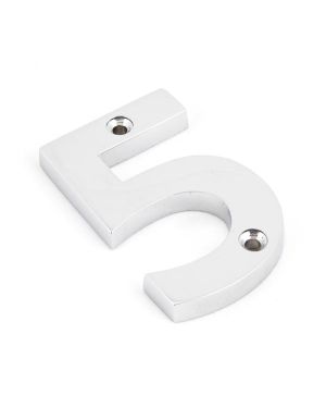 Polished Chrome Numeral 5