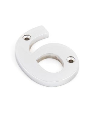Polished Chrome Numeral 6