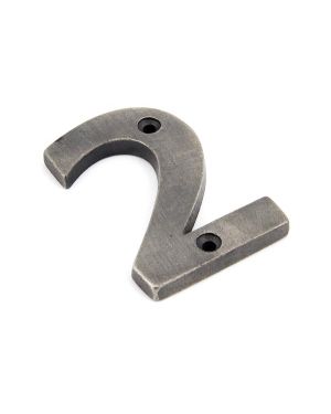 Antique Pewter Numeral 2