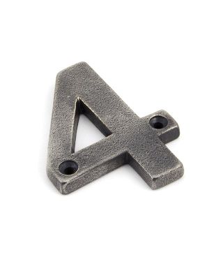 Antique Pewter Numeral 4