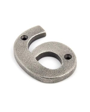 Antique Pewter Numeral 6