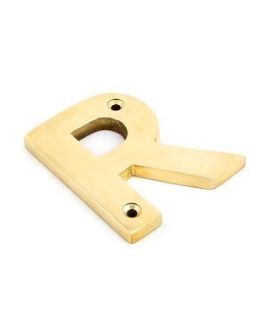 Polished Brass Letter R