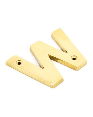 Polished Brass Letter W