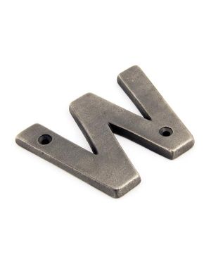 Antique Pewter Letter W