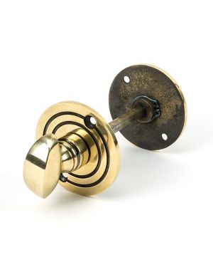 Aged Brass Round Bathroom Thumbturn