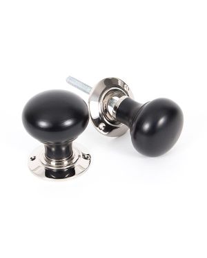 Ebony and PN Bun Mortice/Rim Knob Set