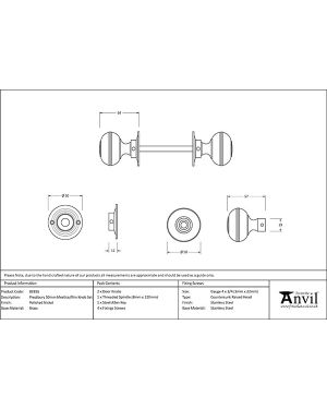Polished Nickel 50mm Prestbury Mortice/Rim Knob Set