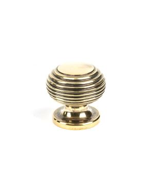 Aged Brass Beehive Cabinet Knob 30mm