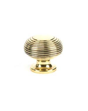 Aged Brass Beehive Cabinet Knob 40mm
