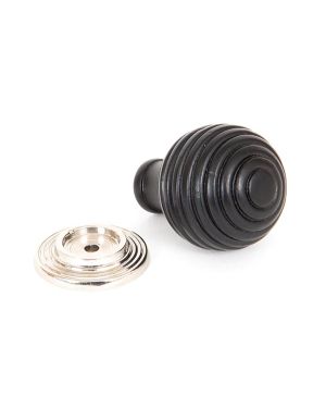 Ebony and PN Beehive Cabinet Knob 35mm
