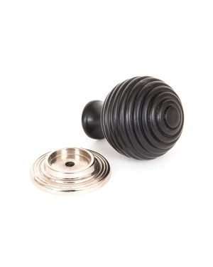 Ebony and PN Beehive Cabinet Knob 38mm