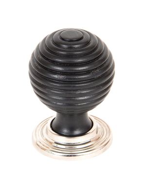 Ebony and PN Beehive Cabinet Knob 38mm