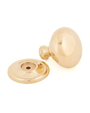 Polished Brass Mushroom Cabinet Knob 38mm