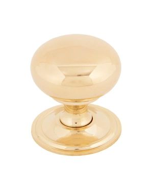 Polished Brass Mushroom Cabinet Knob 38mm