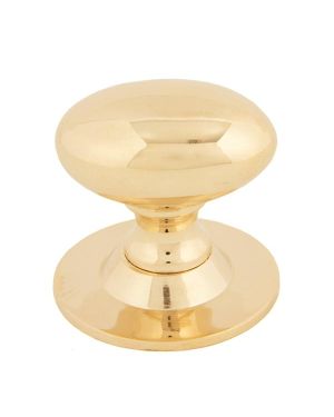 Polished Brass Oval Cabinet Knob 40mm
