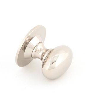 Polished Nickel Oval Cabinet Knob 40mm