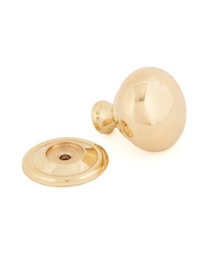 Polished Brass Mushroom Cabinet Knob 32mm