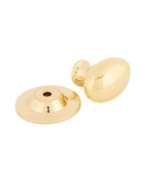 Polished Brass Oval Cabinet Knob 33mm