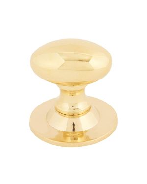 Polished Brass Oval Cabinet Knob 33mm
