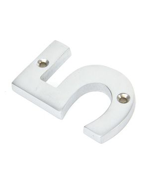 Satin Chrome Numeral 5